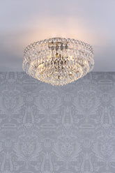 Laura Ashley Enid Cut Glass 5 Light Semi Flush